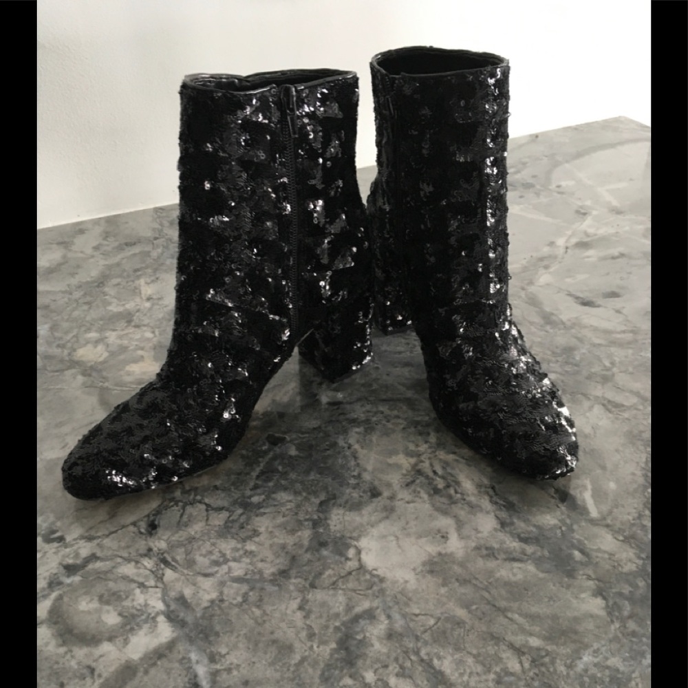 INC sequined boots